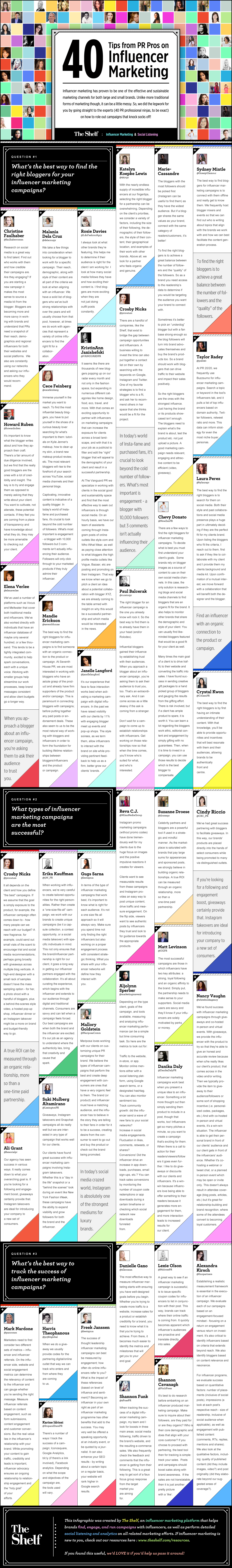 Infographic of influencer marketing advice from PR experts