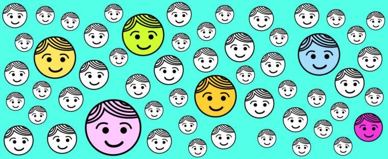 icon illustration of happy faces representing influencers