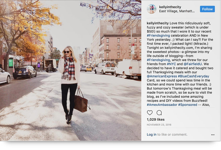 day-in-the-life sponsored content from Kelly Larkin holiday influencer campaign