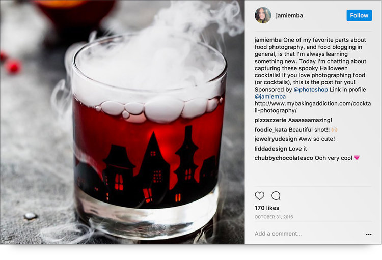 Instagram post from @jamiemba of bubbling smoking drink