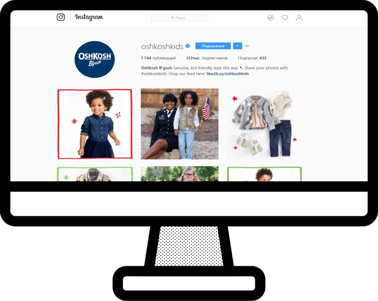 screenshot of @oshkoshkids Instagram profile