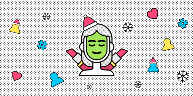 Christmas themed line illustration