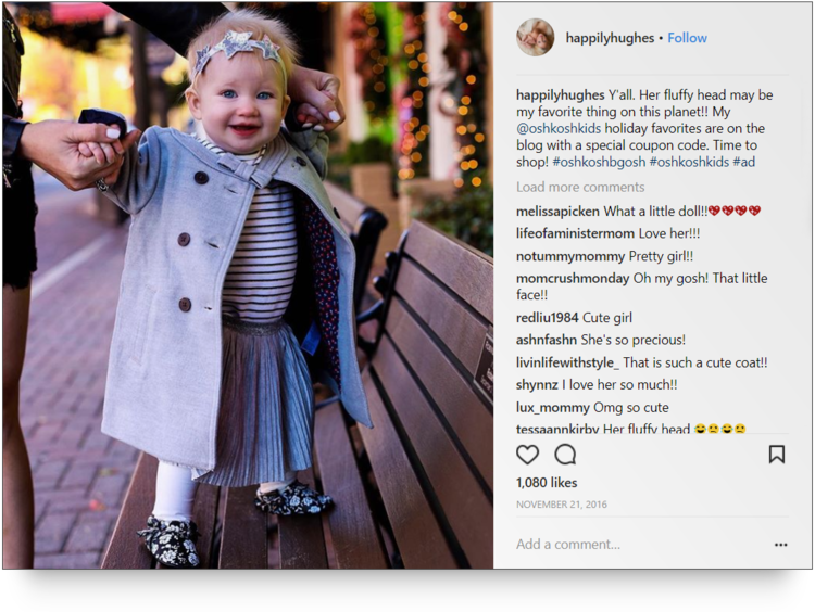 screenshot of Instagram post from @happilyhughes