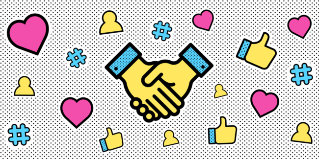 Hand-shake icon illustration