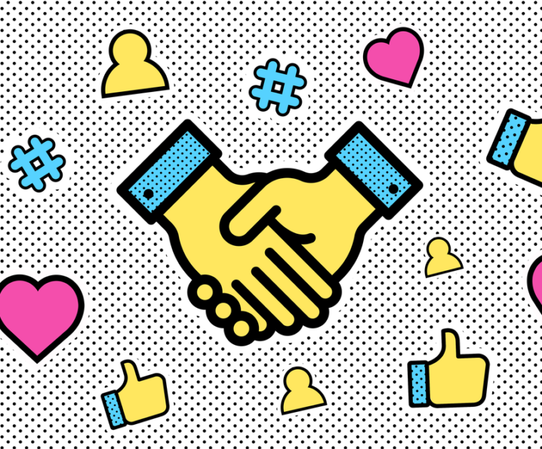 Hand-shake icon illustration