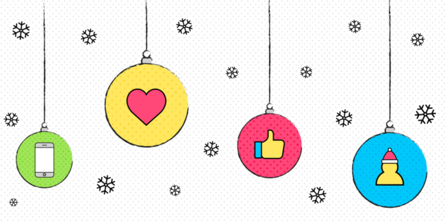 Christmas themed line illustration