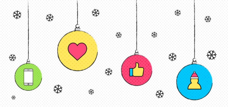 Christmas themed line illustration