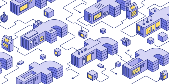 illustration of motherboard circuits shaped like facebook logo