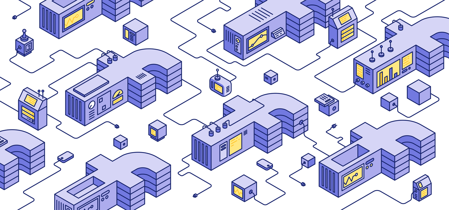 illustration of motherboard circuits shaped like facebook logo
