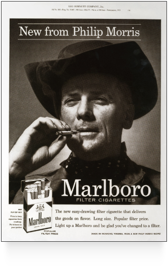  Black and white Marlboro man cigarette ad