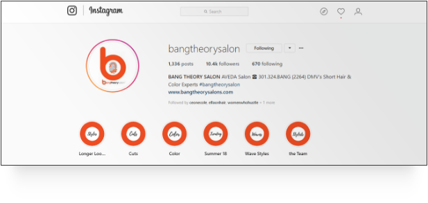  bang theory salon instagram profile