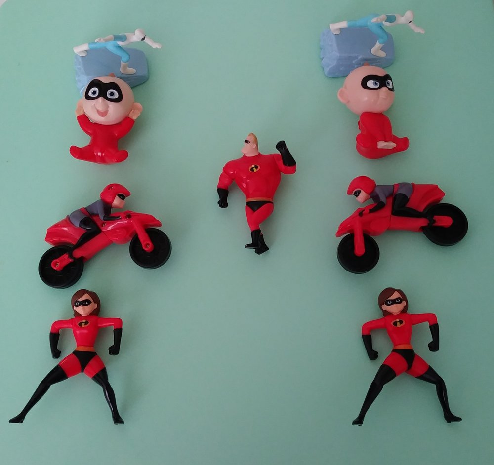 picture of Incredibles 2 action figures that come with Happy Meals