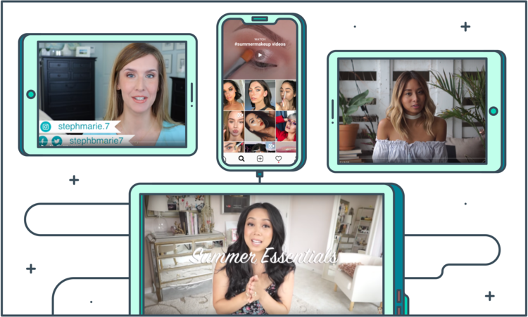 collage of influencers promoting summer beauty products @itsjudytime @audriestorme@stephaniemarie