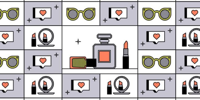 Colourful line illustration diplaying cosmetics which reads 3 HOLIDAY CAMPAIGN IDEAS FROM TOP BEAUTY BRANDS.