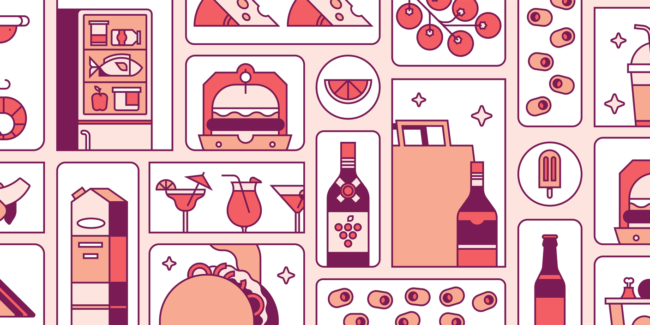 Colourful line illustration dominated by orange which reads 9 Ways Influencer Can Get Eyes on Your Holiday Food Campaign.