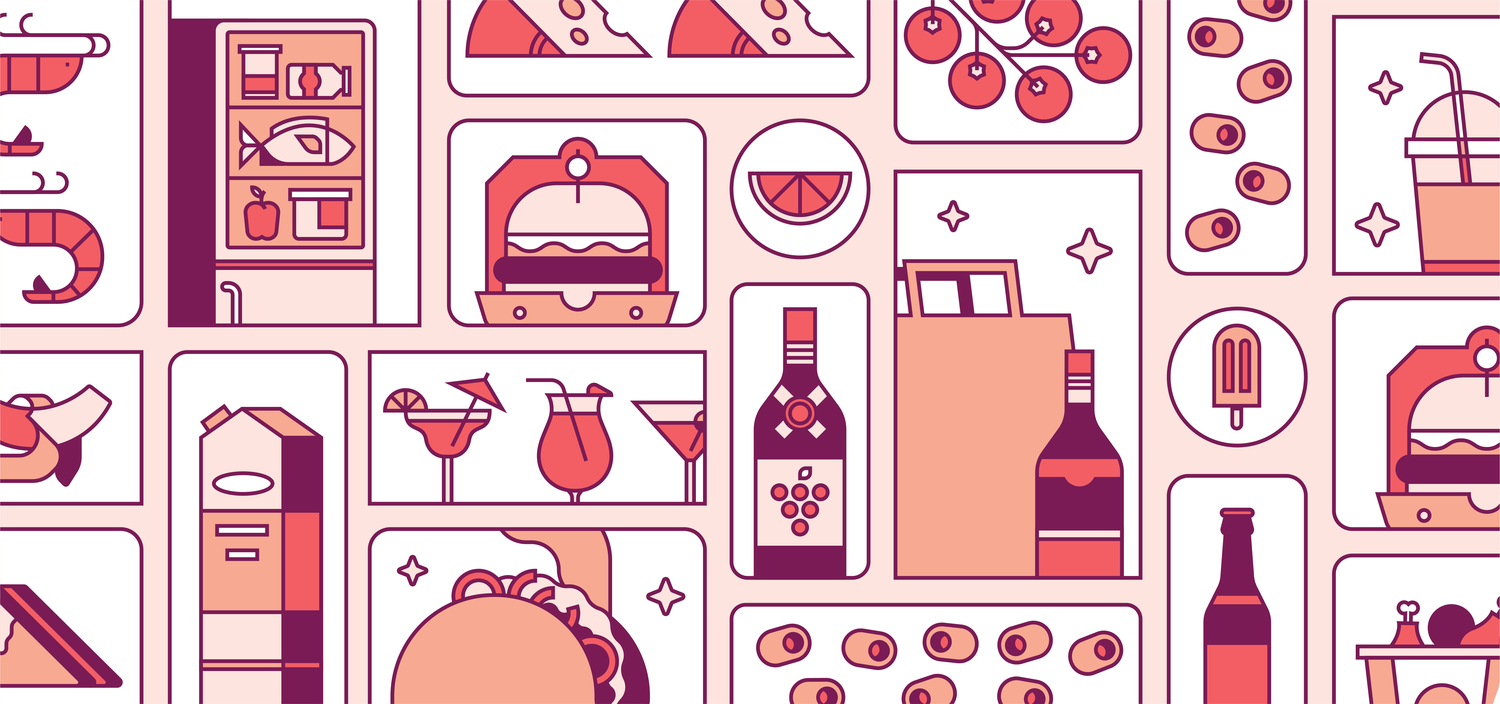 Colourful line illustration dominated by orange which reads 9 Ways Influencer Can Get Eyes on Your Holiday Food Campaign.