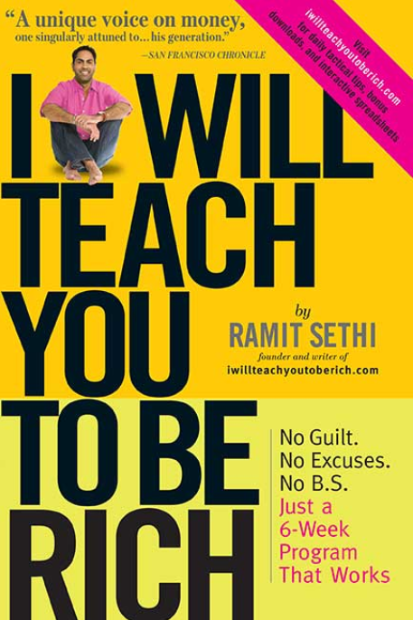 The Cover page of a book named "I will teach you to be rich" by Ramit Sethi.
