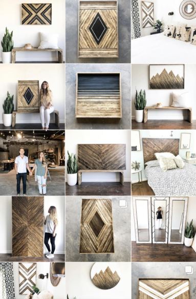 Screenshot of posts from @werrellwoodworks on Instagram.