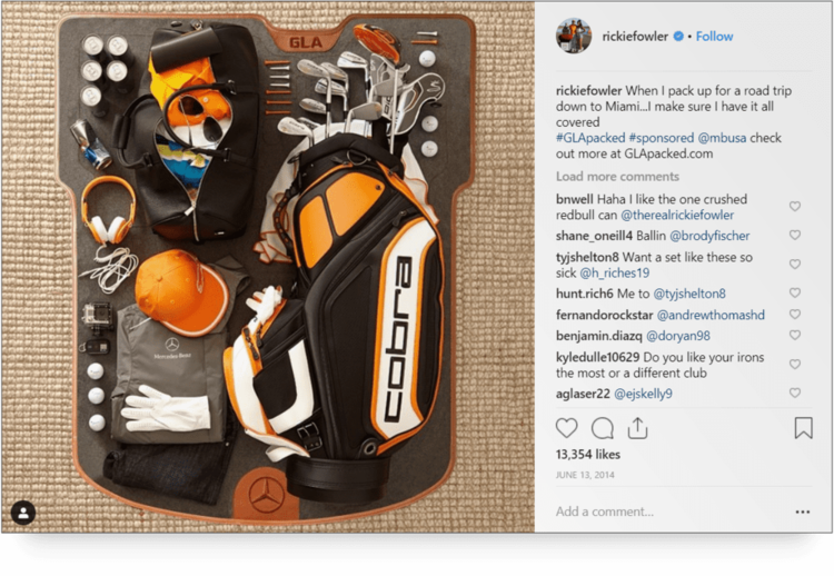  Screenshot of post by @rickiefowler on Instagram.