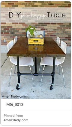 An image of a DIY plumbing pipe table from 4men1lady.com