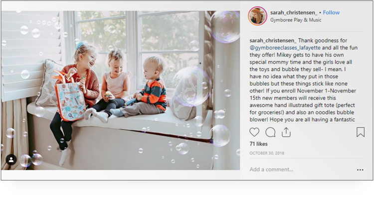 Screenshot of post by Sarah Christensen on Instagram.