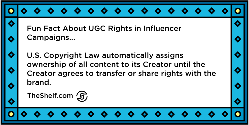 A cover picture like image with information on Fun facts about UGC rights in Influencer Campaigns