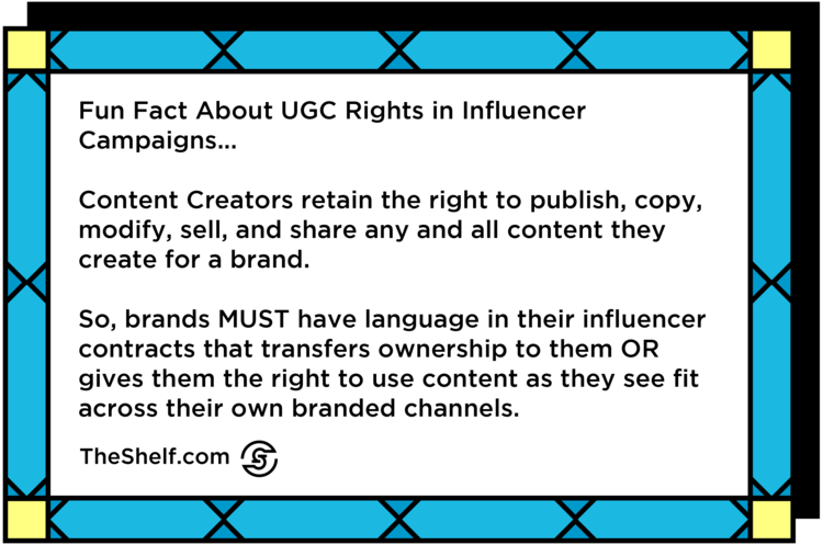 A cover picture like image with information on Fun facts about UGC rights in Influencer Campaigns