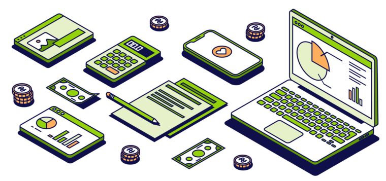 A green dominated representation of gadgets which reads How to Get Started with Influencer Marketing... And What to Expect When You Do