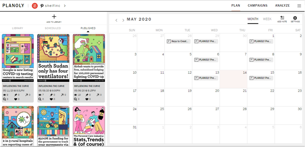 Screenshot of Planoly Grid