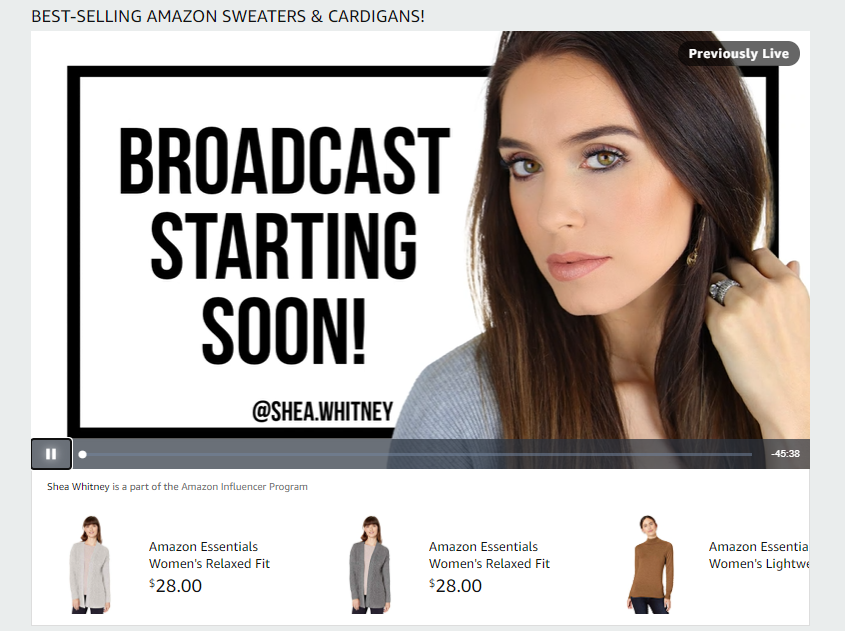 Shea Whitney Amazon live - ecommerce business to boost influencer income 