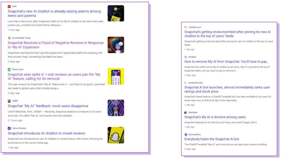Snapchat AI headlines
