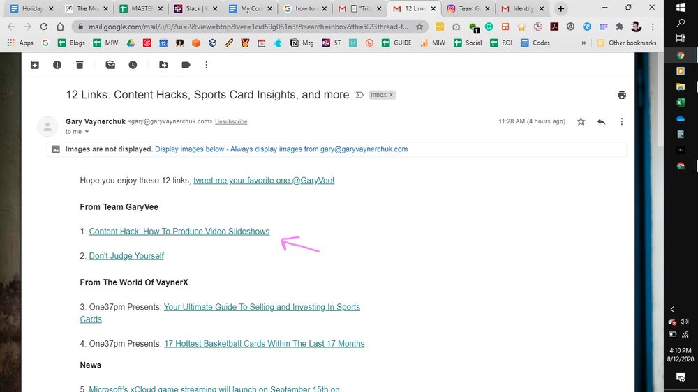 screenshot of email from Gary Vaynerchuk