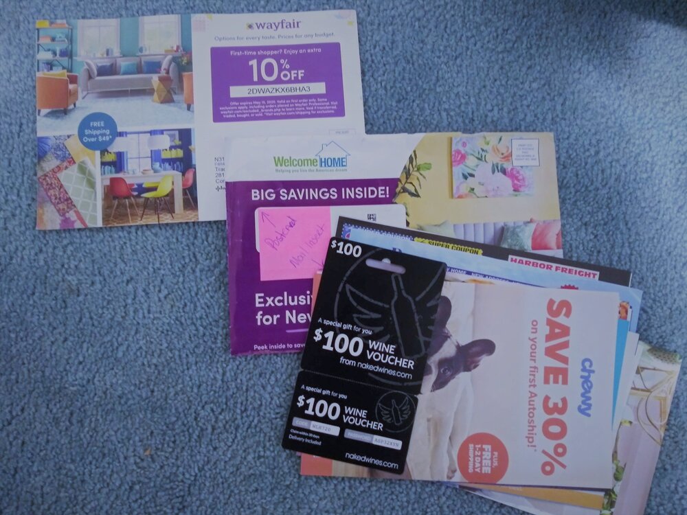 Direct mail flyers from online retailers