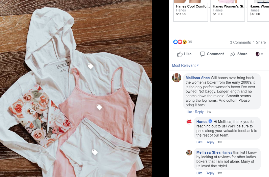 A screenshot of a post showing a White Hoody with a pink top on Facebook.