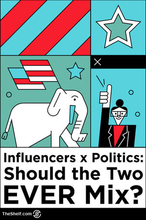 Pinterest pin: Influencers x Politics with political elephant