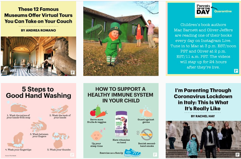 screengrab of @parents Instagram grid
