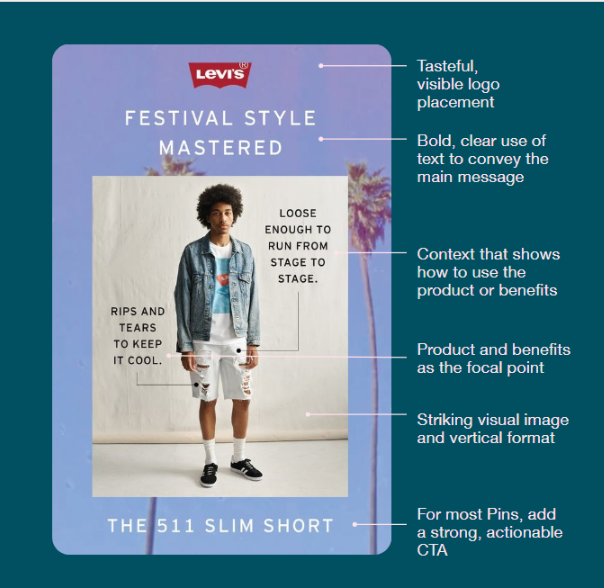 Levis ad pin example