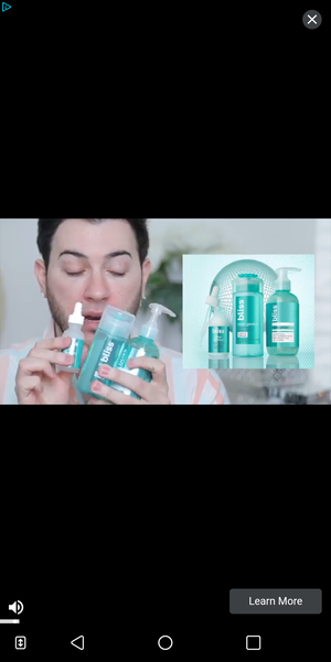 screenshot of Manny Gutierrez promoting Bliss in an in-app ad