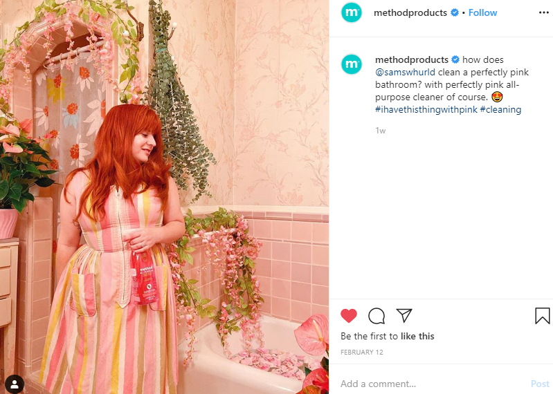 pretty pink sponsored post of Method Products featuring @samswhurld.png