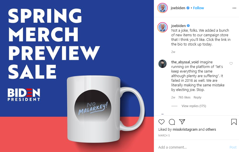 No Malarkey mug - Biden merch