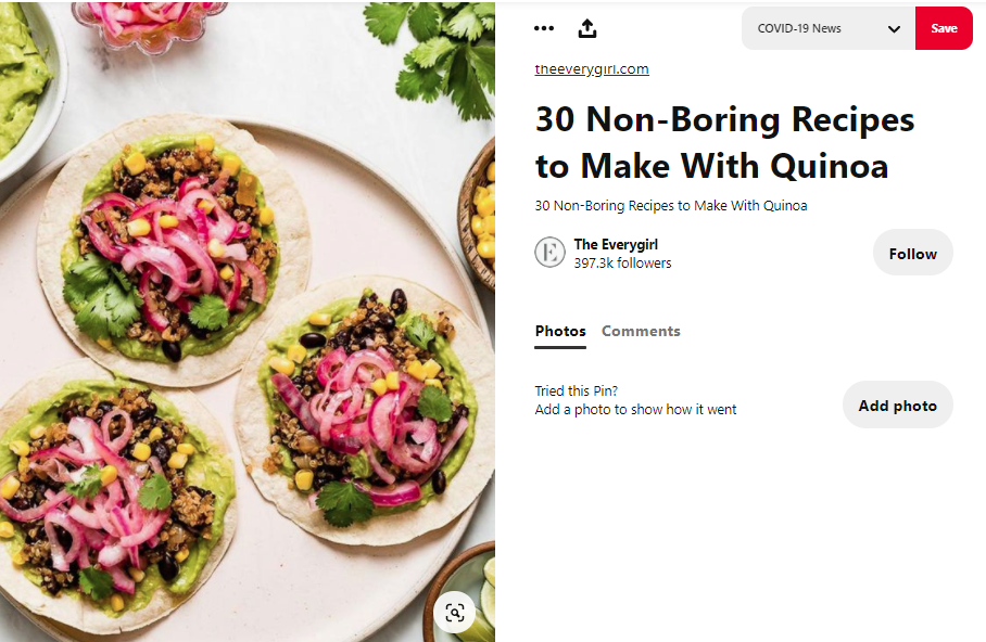 screenshot of Target's Pinterest boards - pinterest marketing