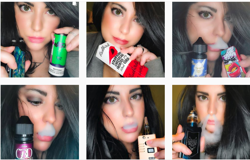 A grid of 6 images from @vapingqueen.