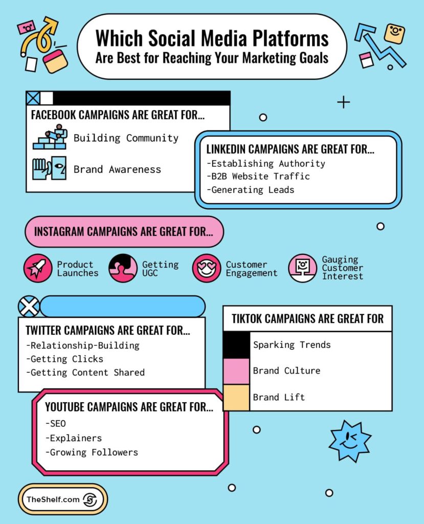 infographic: Which social media platforms are best for reaching your marketing goals - influencer marketing FAQ