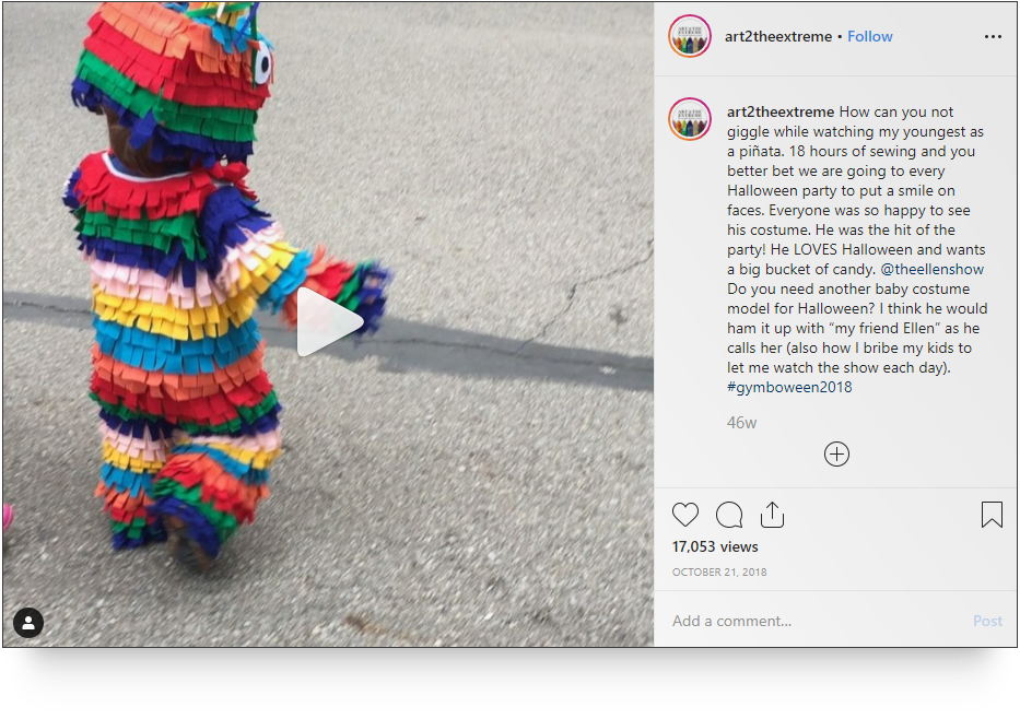 A screenshot of a post from @art2theextreme on Instagram.