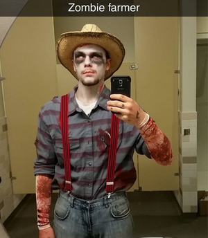Post from @DEXTROUS_KNIGHT of a Zombie costume on Instagram.