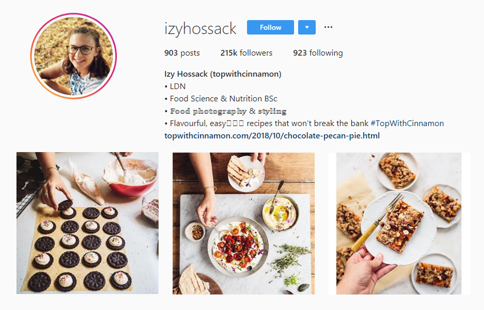 Screenshot of @IZYHOSSACK handle on Instagram.