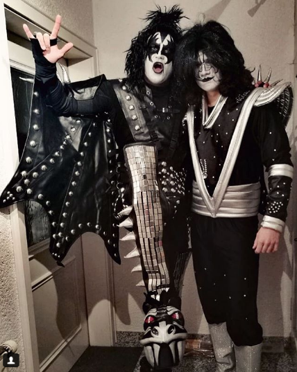 Post from @CONOR_ROXX of rock band KISS's costume on Instagram.