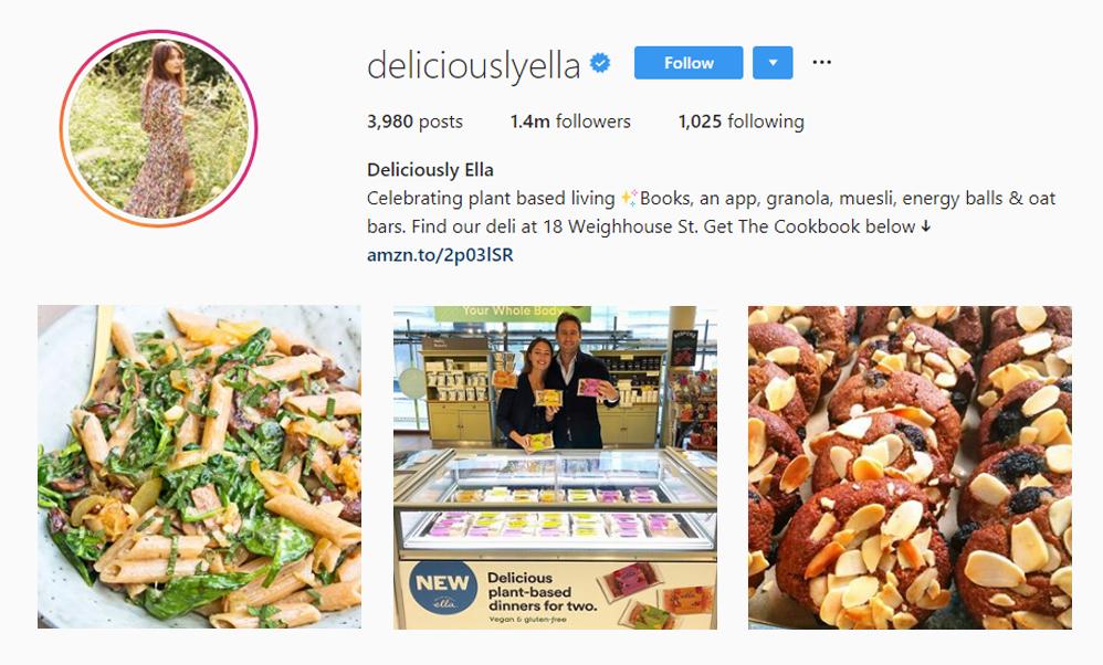 Screenshot of  @DELICIOUSLYELLA handle on Instagram.