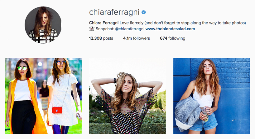US fashion bloggers @chiaraferragni