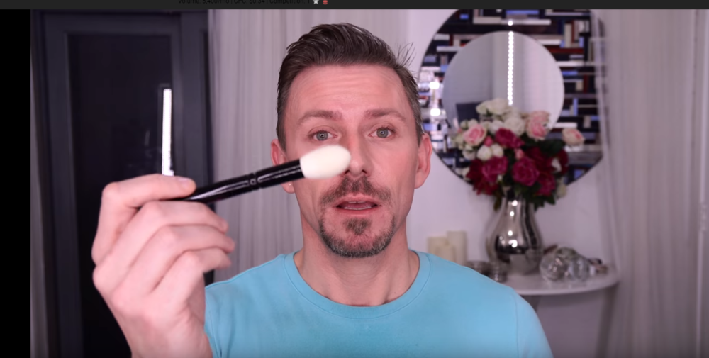 screenshot of YouTube tutorial from MUA Wayne Goss